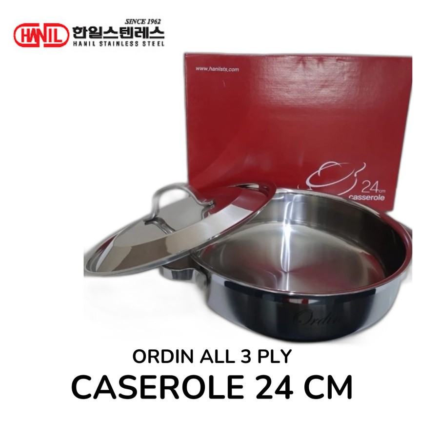 Hanil Ordin Caserolle 24 cm Panci Stainless Steel 304 Korea