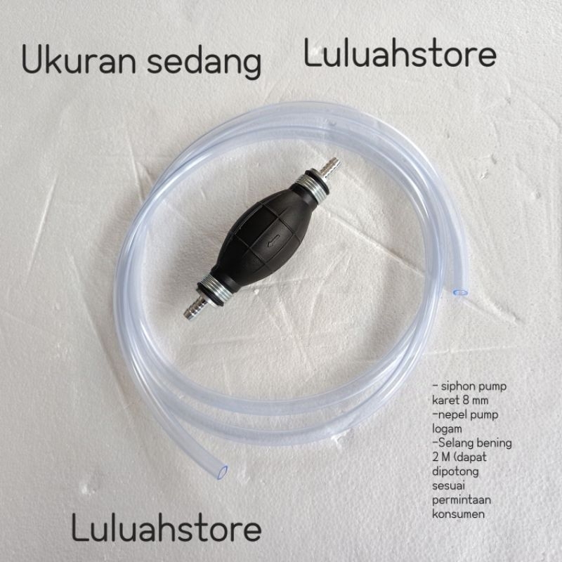 pompa selang suction sedot kuras pindah transfer bensin mesin tekan manual sedang