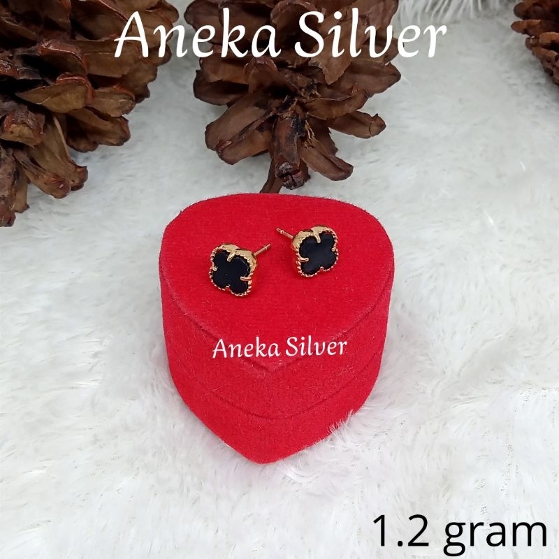 Anting Tusuk Bunga Gold, Perak 925