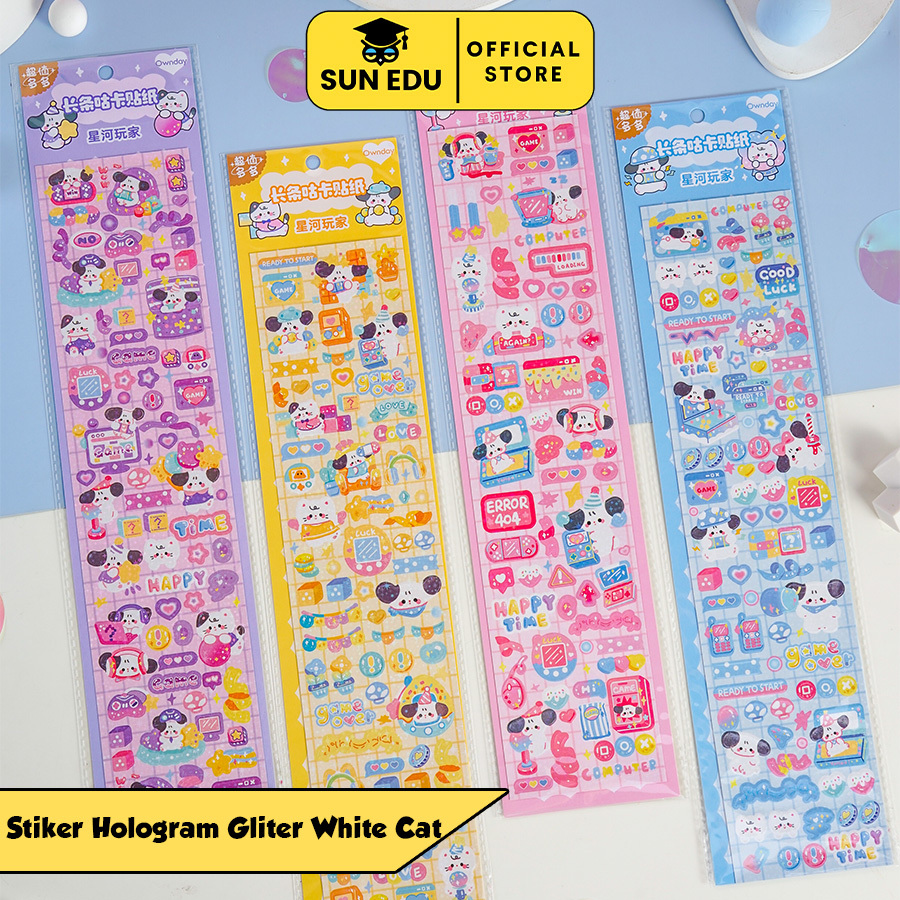 

Stiker Glossy Hologram DIY Diary Deco Kartun Cute