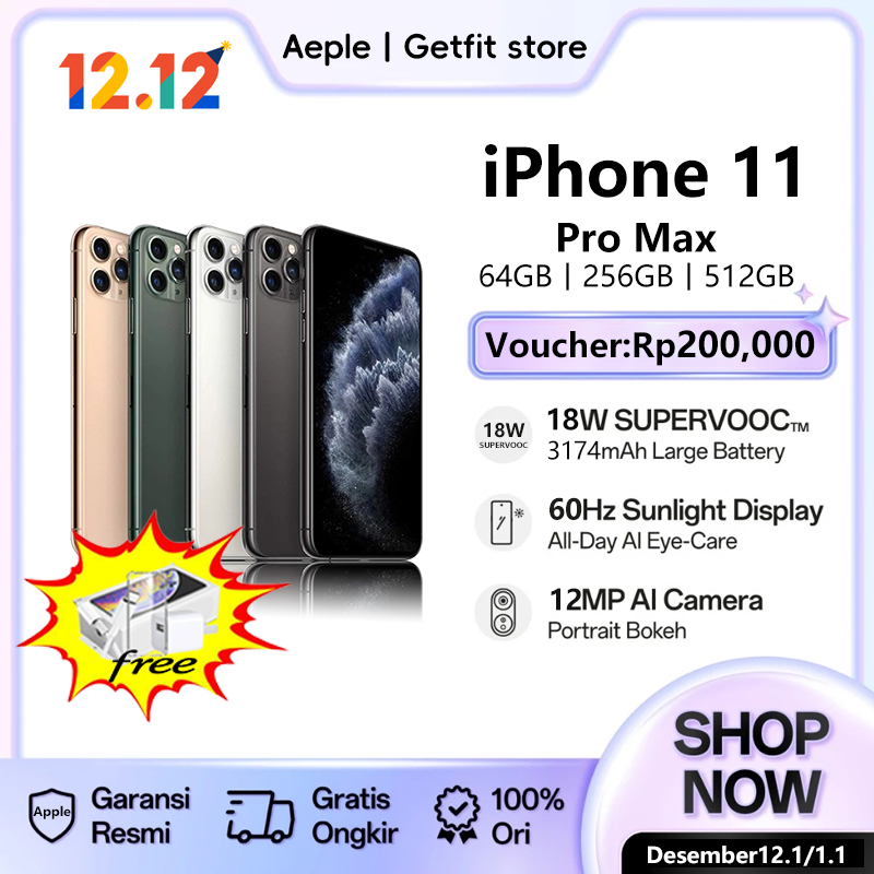 iPhone 11 Pro Max 64GB/256GB Bekas Original 100% Sceond iPhone/iPhone 11 Pro Max 256GB/iP11 Seken/iP