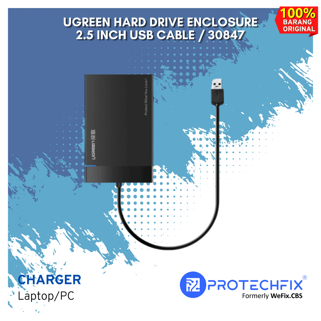 casing UGREEN HARD DRIVE ENCLOSURE 2.5 INCH USB CABLE / 30847