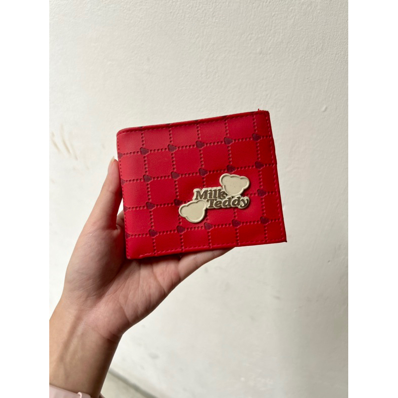 milk teddy red wallet