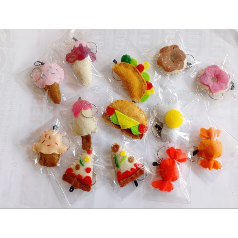 (makanan) boneka flanel makanan/ganci flanel