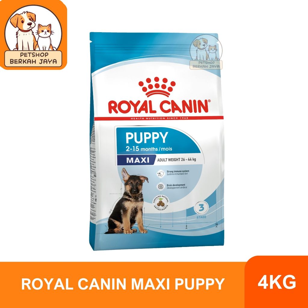 Royal Canin Maxi Puppy 4Kg Ras Besar Large Size Ukuran Dry Kering Untuk Anakan Anjing Husky Herder G