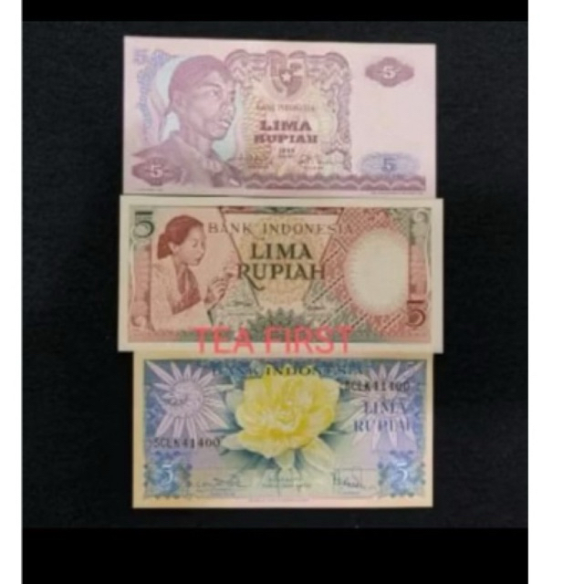 (SET 3 LEMBAR) 5 RUPIAH BEDA GENERASI ORIGINAL GRESS