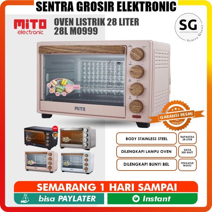 Mitochiba Oven Listrik 28 Liter TOP 28L Wood Series Mito MO-999 MO999