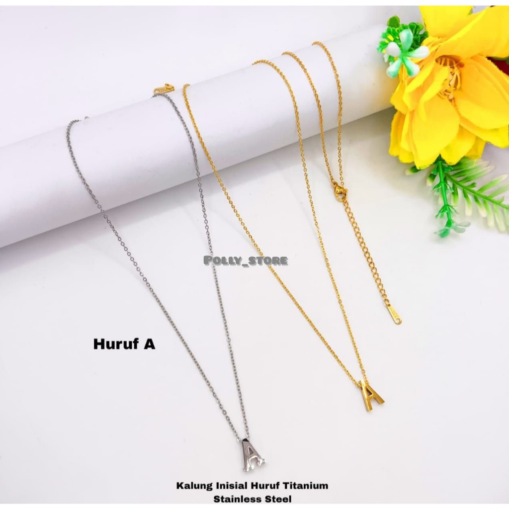 Kalung Huruf titanium Stainless Steel Anti Karat