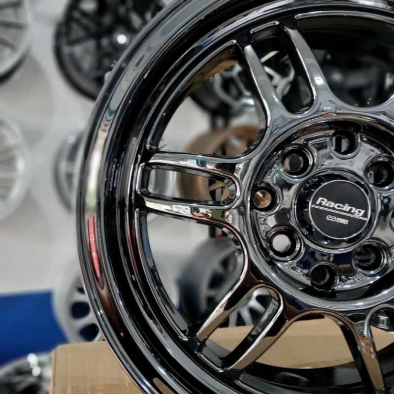 Velg Mobil Racing RPF-1 R15 BLACK CHROME Cocok Untuk Avanza Calya Sigra Jazz Yaris Brio