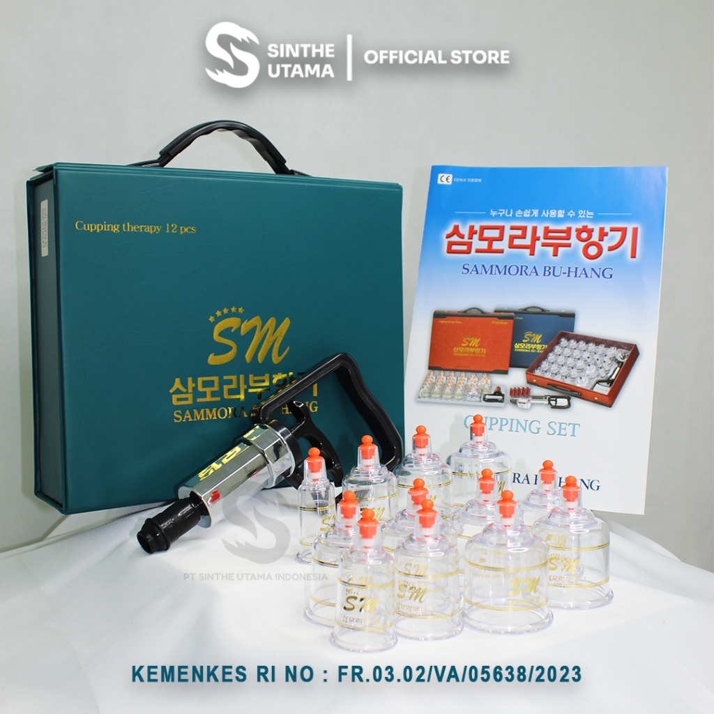 Alat Bekam Sammora Bu-Hang Korea Kop Angin Berkualitas Tebal isi 12 19 30 pcs Kop Bekam Koper Biru