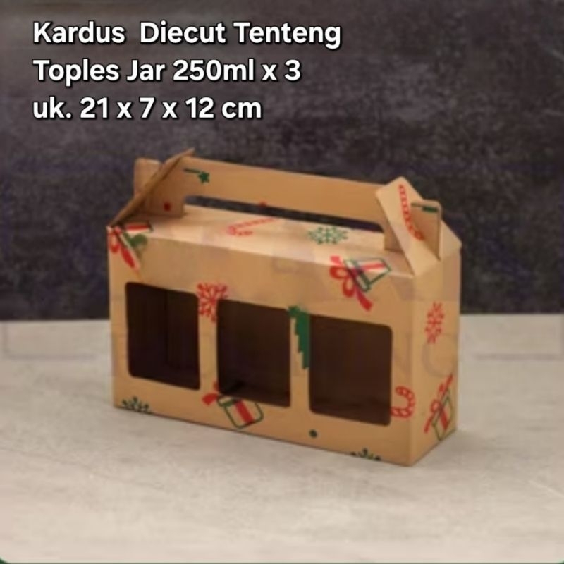 

5pcs Kardus DieCut Tenteng Toples Jar 250ml x3 (DT-15) NATAL CHRISTMAS