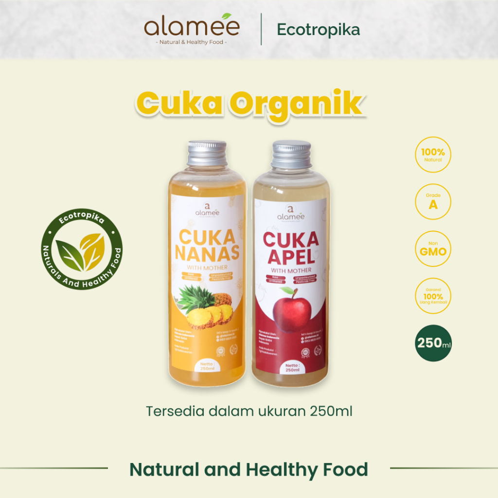 

CUKA NANAS CUKA APPLE 250 ML ORIGINAL WITH MOTHER/CUKA NANAS ORGANIK MURNI TANPA CAMPURAN/PINEAPPLE