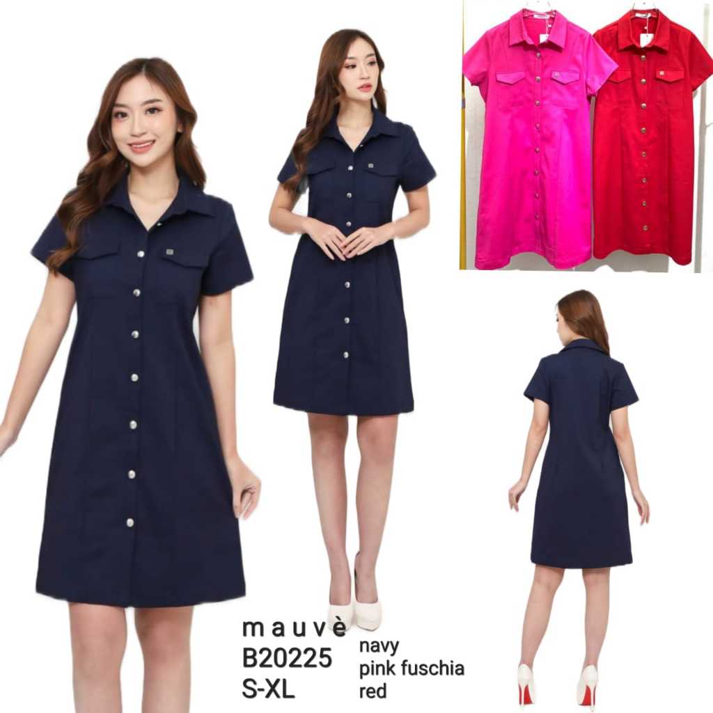 MAUVE Dress Katun Stretch Import Wanita 20225