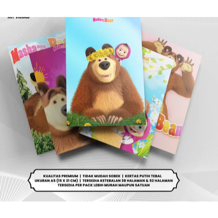 

Buku Tulis Custom Tema MASHA AND THE BEAR / Buku Tulis Sekolah / Buku Tulis Catatan / Notebook Custom / A5 / Terlengkap