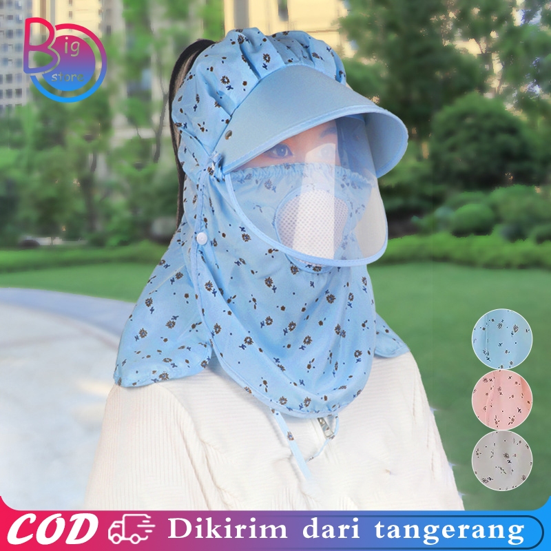 Topi Kebun Anti Panas Wanita Foldable Topi Pantai Anti Sinar UV Topi Wanita Berkebun Topi UV Wanita