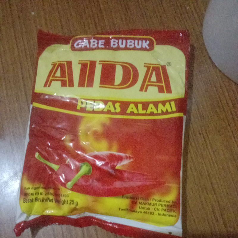 

Cabe Bubuk Aida Pedas Alami Berat Brisih/Net Weight 25g