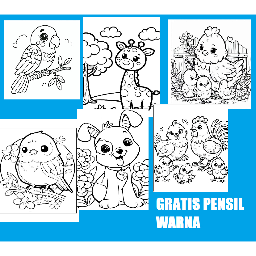 PAKET MEWARNAI 50 LEMBAR GRATIS PENSIL WARNA