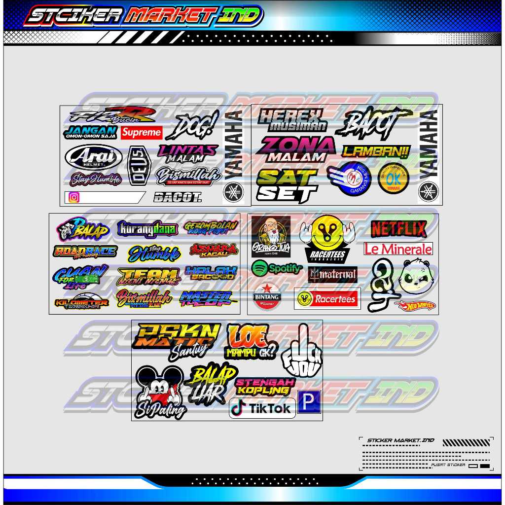 

STICKER PACK KATA KATA VIRAL / STICKER KATA KATA TERBARU / STICKER HELM / STICKER TUMBLER / STICKER PACK MOTOR