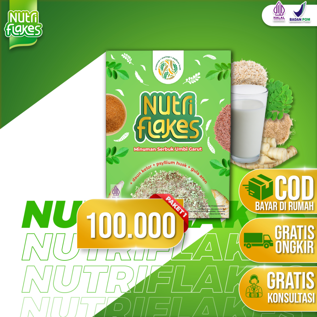 

Atasi Masalah Asam Lambung & GERD Secara Alami dengan Nutriflakes Umbi Garut Sereal Herbal Asli BPOM