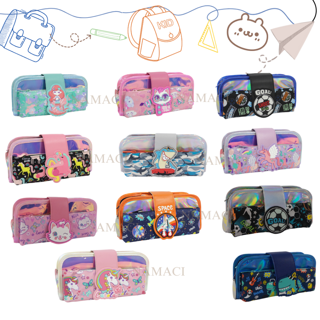 

NAMACI tempat pensil lipat anak pencil case lipat 3 kotak pensil anak perempuan kotak pensil anak laki laki kotak pensil lipat anak muat banyak stationery