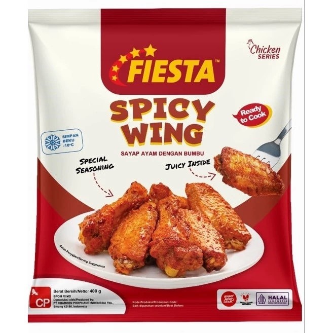 

Fiesta Spicy Wings ( Sayap Ayam dengan bumbu ) 400gr