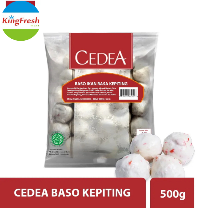 

Cedea Baso Kepiting 500gr (baso ikan rasa kepiting)