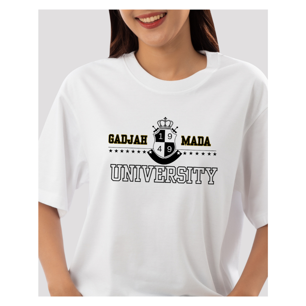 KAOS UGM (UGM T-SHIRT) White Black Old Money ~ Original Clothing UGM