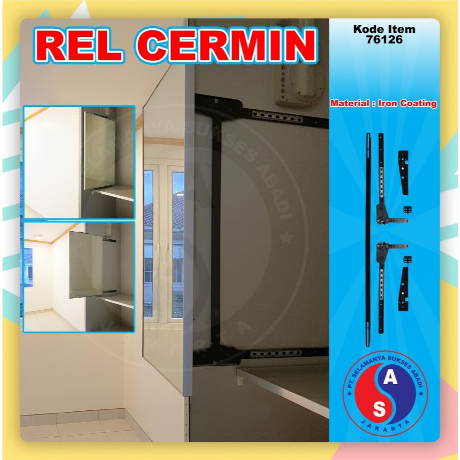 Rel Cermin Lemari Rel Cermin Geser Winston