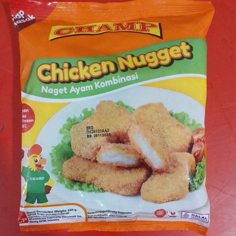 

champ chicken nugget 225gr / naget ayam