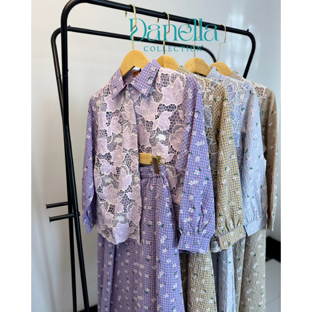 Daisy Set by D’lovera | One Set - Stelan Wanita - Stelan Baju Rok