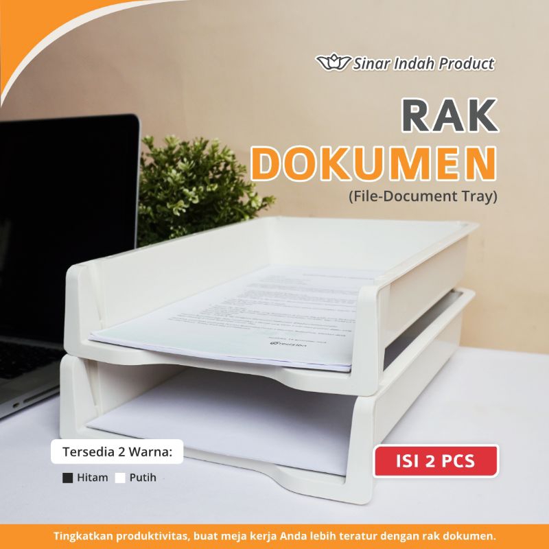 

Rak Dokumen dapat 2 pcs. File Document Tray. Rak Kertas A4 (FREE PAKING DUS).