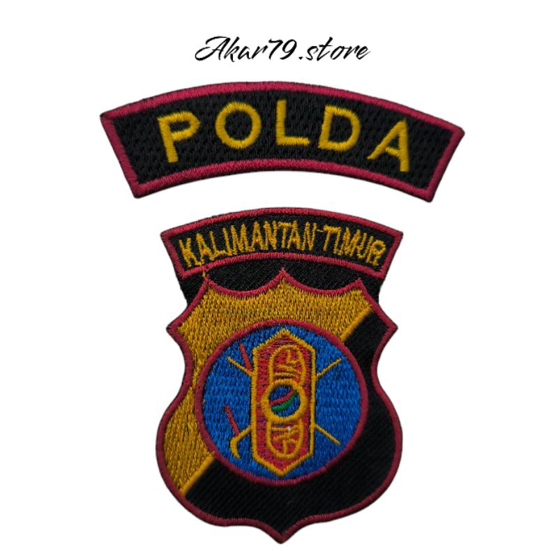 BORDIR ATRIBUT SATPAM LOGO LOKASI POLDA KALIMANTAN TIMUR