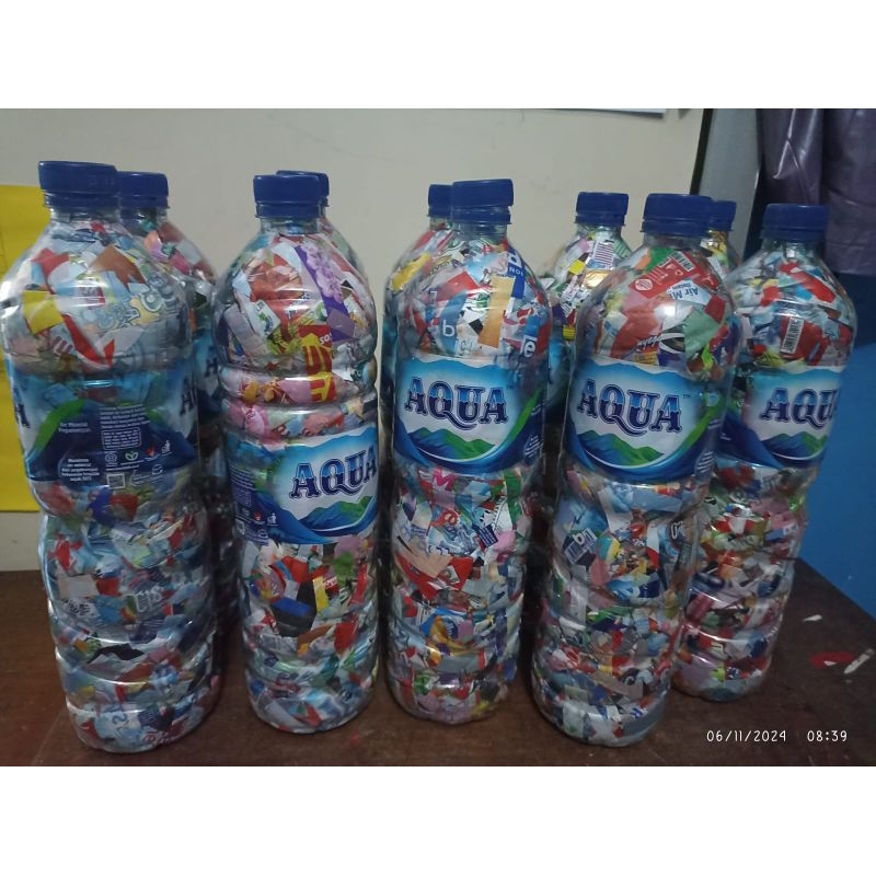 Ecobrick botol Aqua 1500