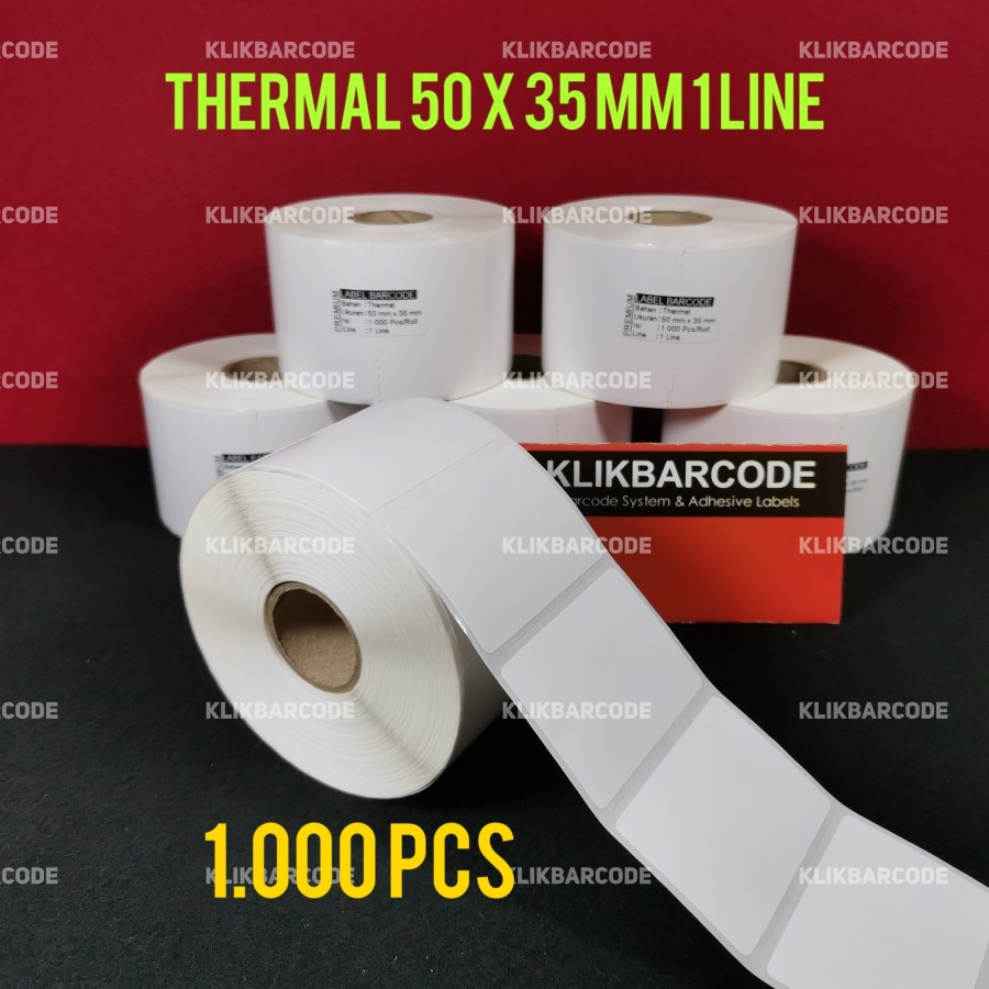 

PREMIUM LABEL THERMAL 50 X 35 MM - 50 mm x 35 mm ( 1 Line ) High Quality - ISI 1.000 LABEL