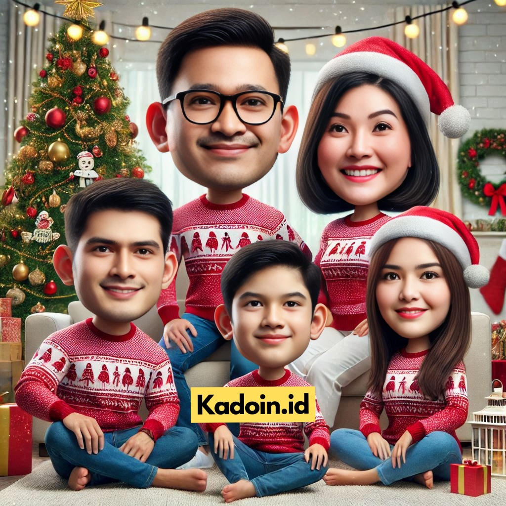 Jasa Edit Karikatur Natal/Christmas Untuk Kado Ulang Tahun/Wisuda/Anniversary/Pernikahan dll