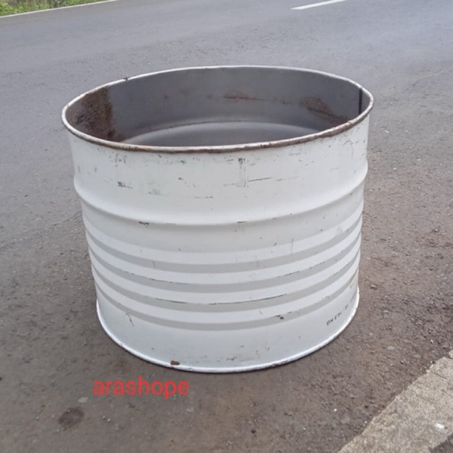 tong sampah drum besi 100 liter/pot bunga/pot tanaman/tempat bakar sampah