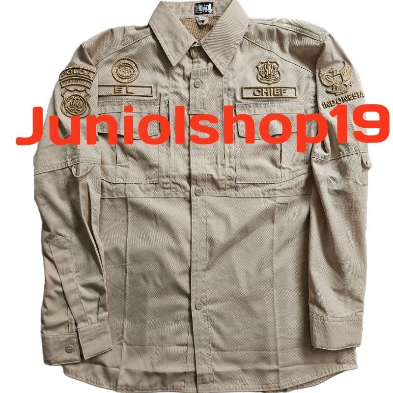 KEMEJA PDL TACTICAL SATPAM/SERAGAM PDL SECURITY/KEMEJA TACTICAL SECURITY FULL BORDIR 3D TIMBUL/KEMEK