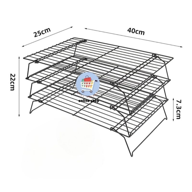 cooling rak 3 susun/cooling rak kue/rak pendingin kue