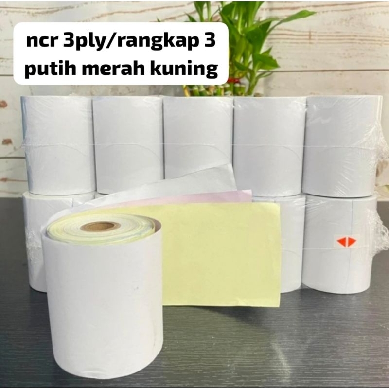 

Sy Kertas struk kasir ncr 3ply / 3rangkap putih merah kuning paket 10 pcs