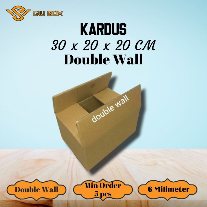 

Kardus Double Wall Ukuran 30x20x20 CM Box untuk packing DW