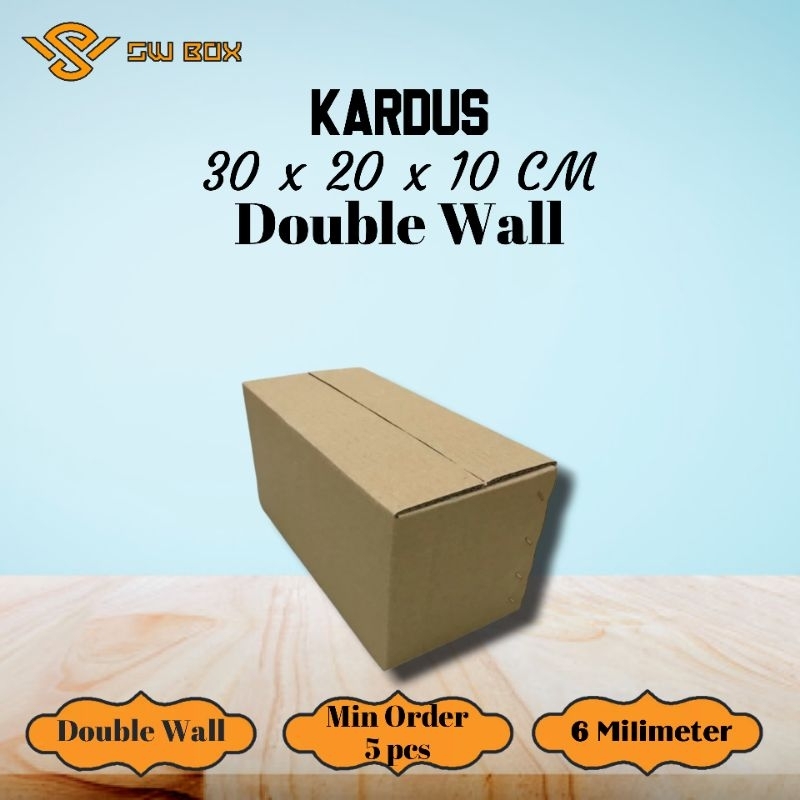 

Kardus Double Wall Ukuran 30x20x10 CM Box untuk packing DW