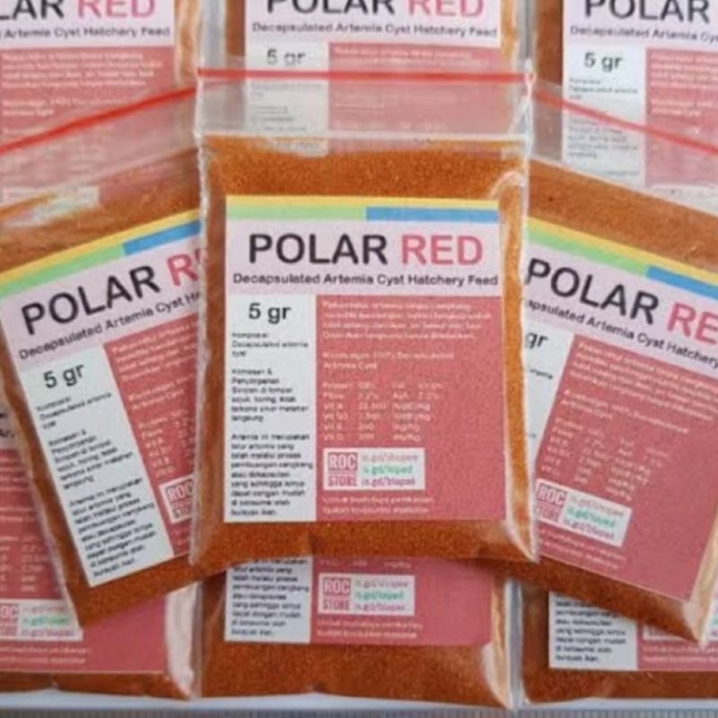 Polar Red Green Spiruganic Artemia Wolffia 25 gr Pakan Burayak Ikan Guppy Cupang