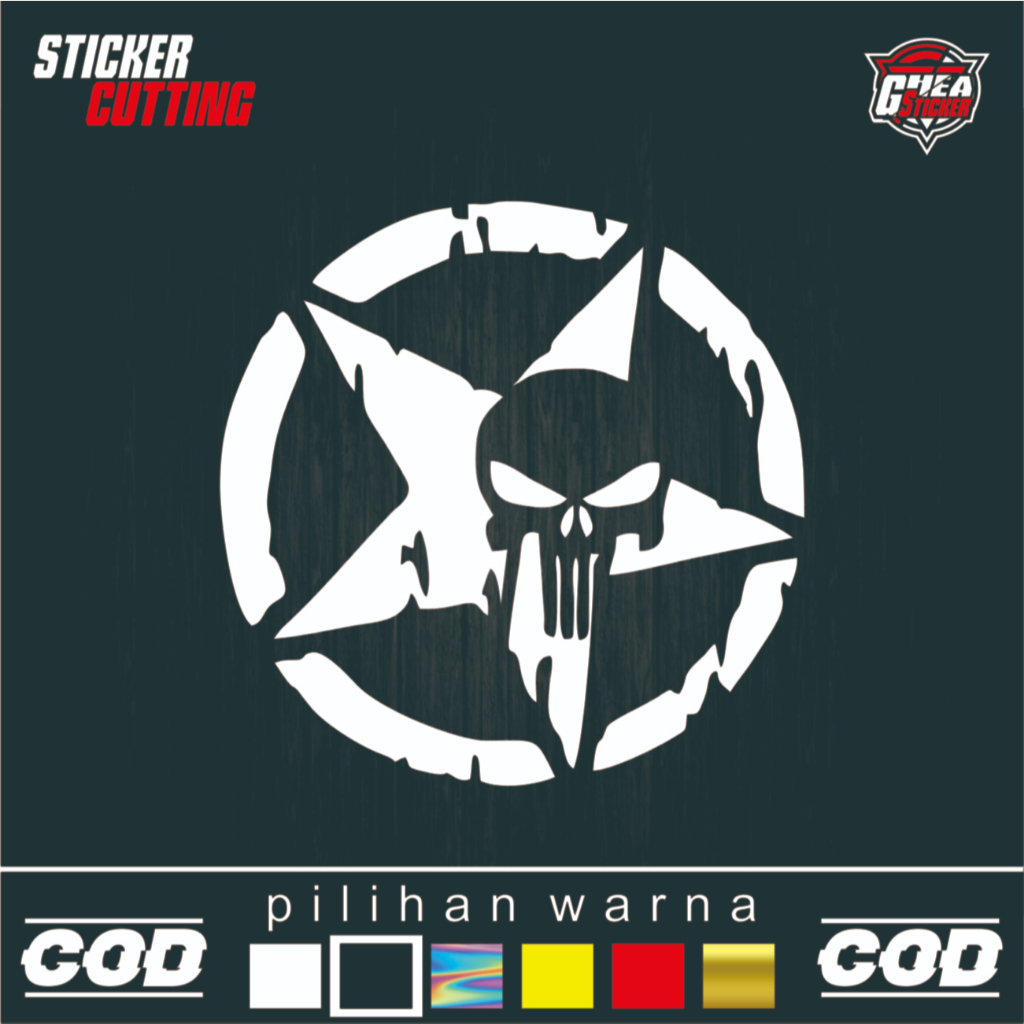 STICKER PUNISHER ARMY CUTTING - STIKER PUNISHER