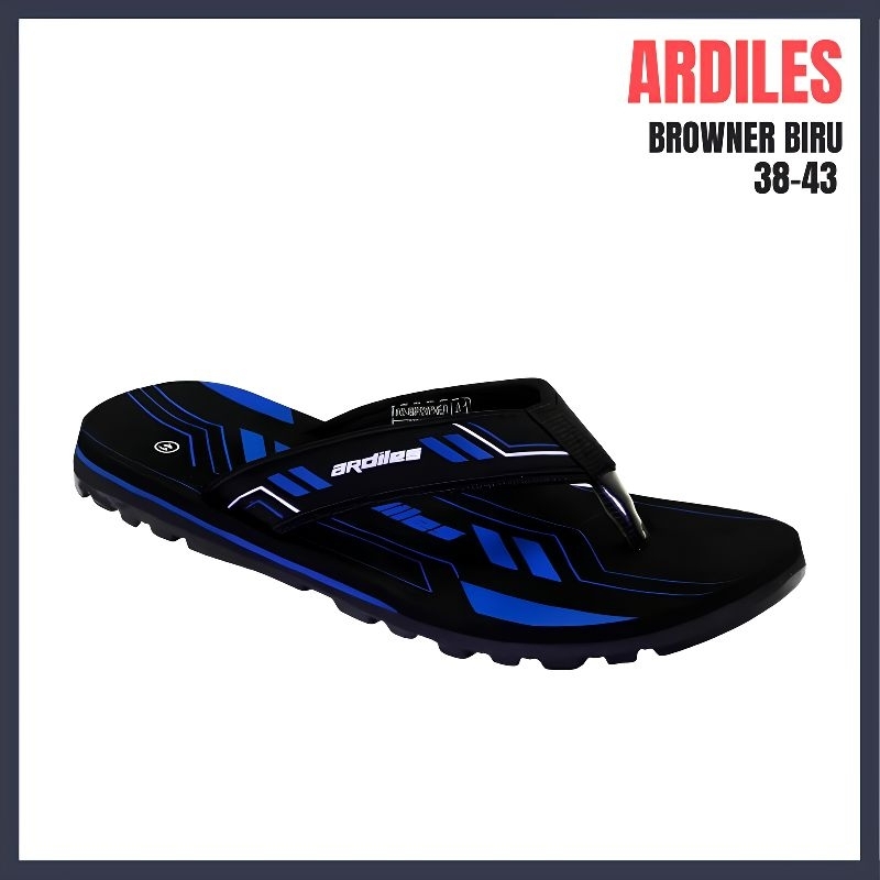 Sandal Jepit Pria Cowok Ardiles Browner Biru Kekinian