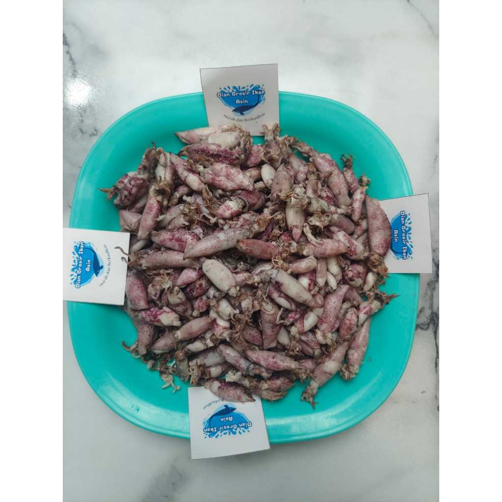 

LAKU Grosir Ikan Asin Dian - Ikan Asin Cumi Sontong Ukuran Kecil Berat gram(Cumi Rebus)