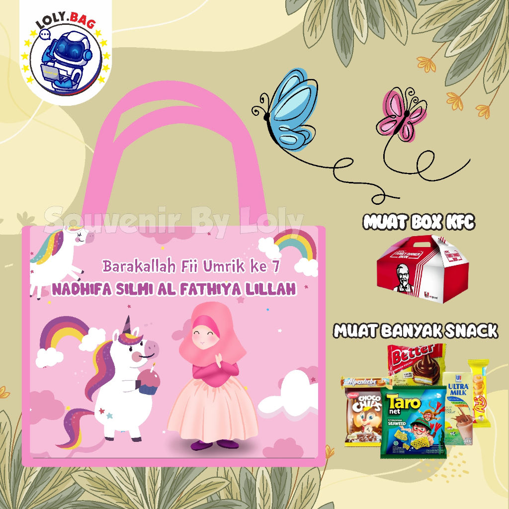 

Tas Ultah / Tas Ulang Tahun Murah/Goodie bag murah/souvenir ultah/Tas tema UNICORN