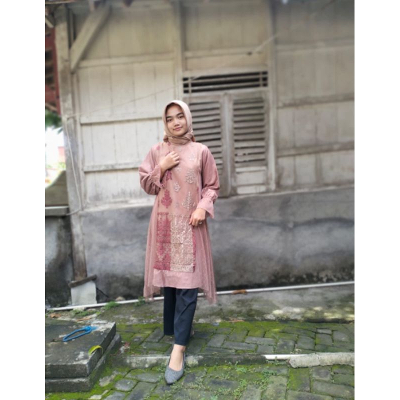 TUNIK TILE BRUKAT/ TUNIK TILE / TUNIK LEBARAN