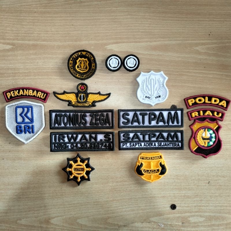 BORDIR TIMBUL ATRIBUT SATPAM