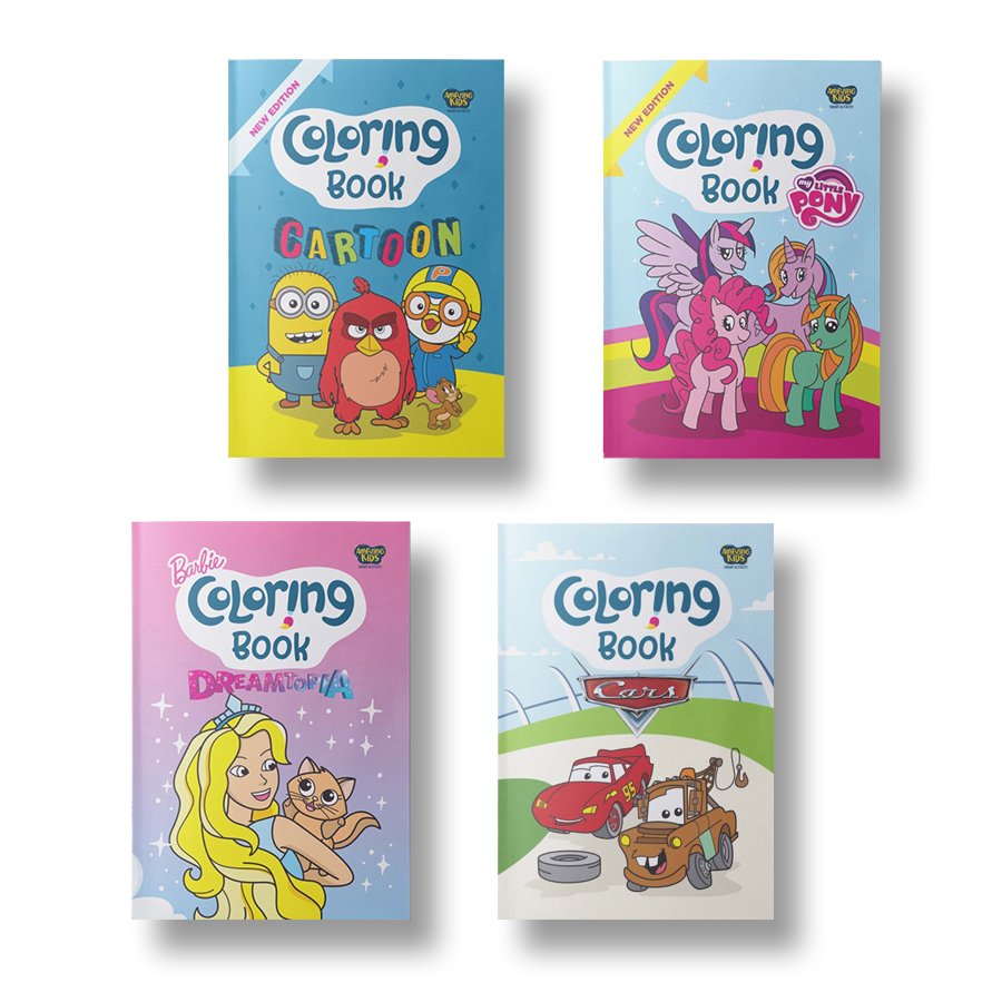 [Mizan Jakarta AMZ] Buku Mewarnai Anak Coloring Book Cars Cartoon My Little Pony Barbie