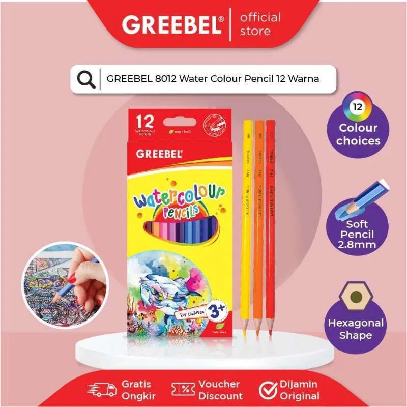 

GREEBEL WATER COLOURS PENCIL (GREEBEL PENSIL WARNA ISI 12)